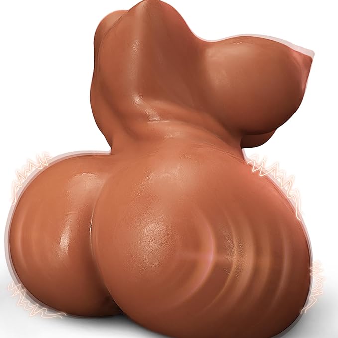 8.8LB Vibrating BBW Sex Doll for Men, Brown Sex Toy Realistic Pocket Pussy