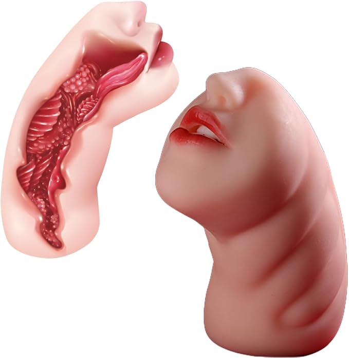 Realistic Oral Simulation Male Masturbator – TPE Suction Cup Stroker Device