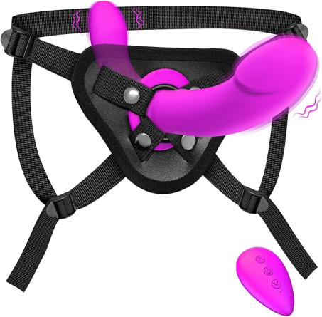Vibrating Strap On Dildo - Double Ended Dildos Silicone Women Sex Toys