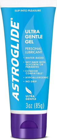 Astroglide Water Based Lube (3oz), Ultra Gentle Gel Personal Lubricant, Hypoallergenic with No Parabens or Glycerin, Lube for Men, Women and Couples, Safe for Toys