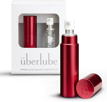 Uberlube Silicone Lube - Red for Travel Unscented Silicone Lubricant Personal Lubrication : Latex-Safe Sex Lube Liquid for Couples, Flavorless, Zero Residue Vaginal & Anal Lube - 15ml