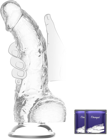 Transparent Beginner Curved Suction Cup Silicone Dildo – G-Spot Design