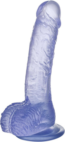 Clear Purple Realistic Dildo