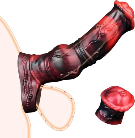 Textured Liquid Silicone Knotted Horse-Inspired Penis Extender Sleeve