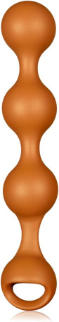 Liquid Silicone Anal Training Beads with Pull Ring Design