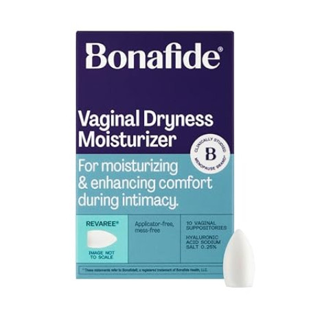 Bonafide Vaginal Moisturizer for Dryness Relief Revaree – 5 mg Hyaluronic Acid – Hormone-Free, Estrogen-Free – For Mild to Moderate Vaginal Dryness & Everyday Comfort — 1-Month Supply