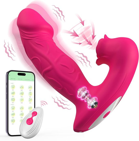 Rose Vibrator Toy for Woman,Sucking Dildo Stimulator 