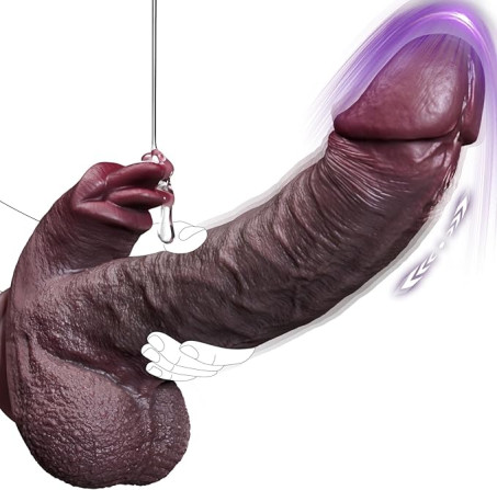 Multifunctional Heated Thrusting and Licking Realistic Vibrating Dildo with Suction Base