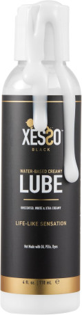 XESSO Cum Lube, White Creamy Water-Based Lubricant 4 fl oz, Unscented Hypoallergenic Thick Gel for Women, Men & Couples. Made in US & Discreet Package. Package May Vary