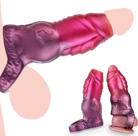 Textured Fantasy Silicone Penis Sleeve and Girth Enhancer
