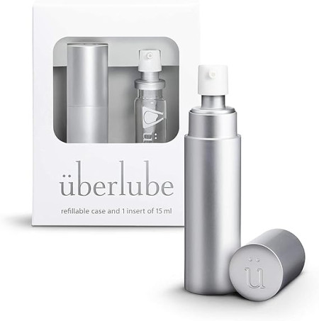 Uberlube Silicone Lube - Silver for Travel Unscented Silicone Lubricant Personal Lubrication : Latex-Safe Sex Lube Liquid for Couples, Flavorless, Vaginal & Anal Lube - 15ml