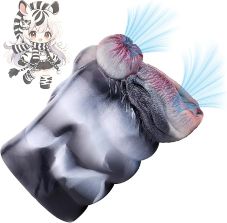 Dual-Channel Liquid Silicone Animal-Inspired Male Masturbator Cup