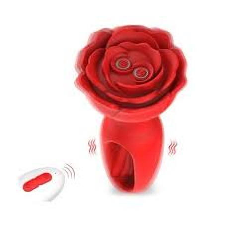9 Vibration Modes Remote Control Rose Butt Plug