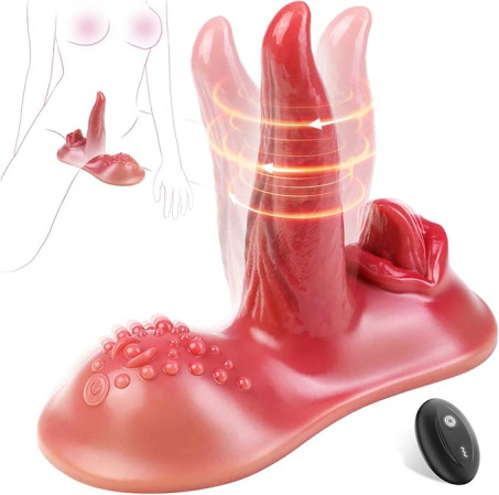 Koxten Swirling Tongue Riding Dildo and Triple-Stimulation Vibrator