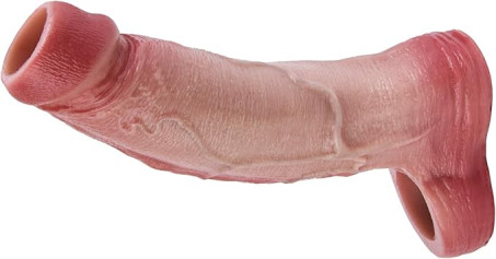 Silicone Open-Head Penis Extender and Massaging Girth Sleeve