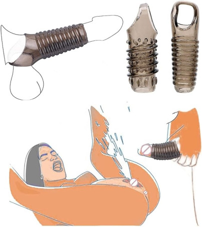 2-Pack Liquid Silicone Penis Sleeve Set with Support Ring