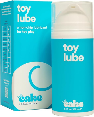 Hello Cake Toy Lube, Adult Toy Friendly, Thick Non-Drip Jelly Water-Based Personal Lubricant for Men, Women, and Couples, 3.3 fl oz