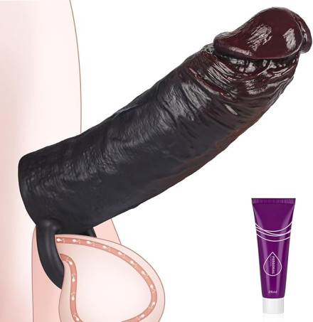 Realistic Medium Liquid Silicone Penis Sleeve and Ring