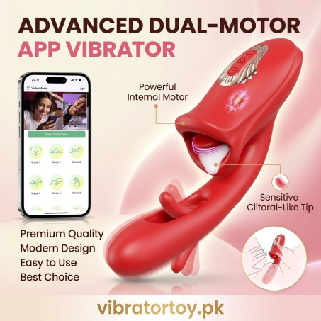 Vibrator Adult Sex Toys for Women – APP Remote Control Tongue Rose Sex Toy Dildo Vibrators In Pakistan