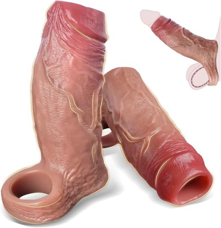 4.7-Inch Liquid Silicone Penis Sleeve with Open Tip & Textured Design