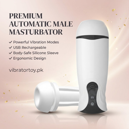 Rechargeable Male Automatic Sucking Masturbation In Pakistan – 9 Vibration + 3 Sucking Modes Waterproof Masturbator Cup
