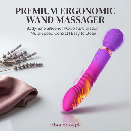 Thrusting G Spot Wand Vibrator with Heating In Pakistan