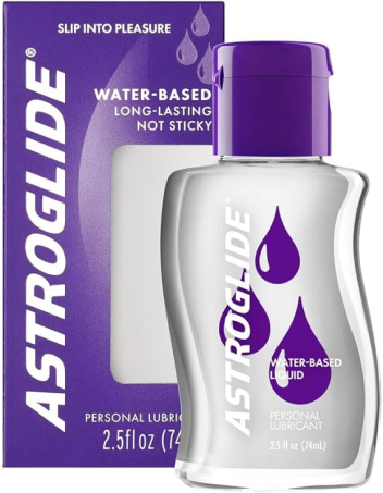 Astroglide Water Based Lube (2.5oz), Liquid Personal Lubricant for for Men, Women and Couples, Safe for Toys, Travel-Friendly Size