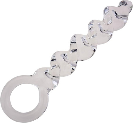 Screw Style Transparent Glass Crystal Penis Anal Plug