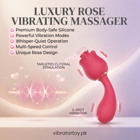 Upgraded Rose Toy Vibrator 2 in 1 Stimulator In Pakistan
