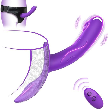 Strap-On Vibrating Dildo, Adjustable Harness Vibrator 
