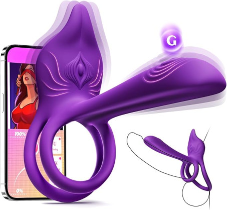 Vibrating Cock Ring Couples Sex Toys - MOOLIGIRL Dual Penis Ring Vibrator