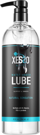XESSO Water-Based Lube 32 fl oz, All Natural & Hypoallergenic Without Glycerin & Parabens, pH-Balanced, Slippery Massage Gel for Women, Men and Couples. Made in US & Discreet Package