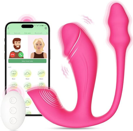 Sex Toys - Vibrator Dildo and Anal Plug 3 in 1, App and Remote Control Vibrator 