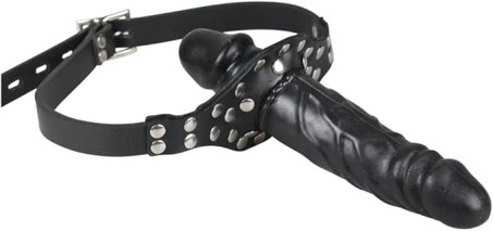 FST Double-Cock Lockable Realistic Penis Gag – Adjustable Unisex Adult Sex Toy