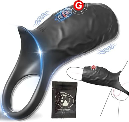 Medical-Grade Silicone Vibrating Penis Sleeve with Cock Ring