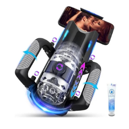 Hands Free Pocket Pussy with 12cm Blowjob Machine