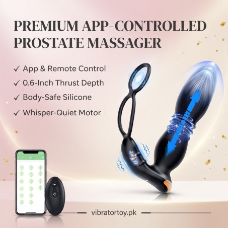 App Thrusting Anal Stimulator In Pakistan – 3-in-1 App-Controlled Prostate Massager, Anal Toy & Cock Ring