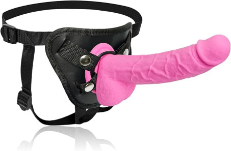 Realistic Liquid Silicone Strap-On Dildo with Adjustable Harness Kit