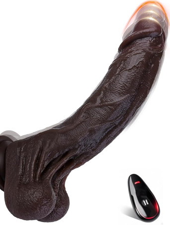 9 Inch Thrusting Heating & Vibrating Suction Cup Silicone Dildo