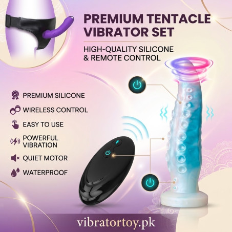 8.6'' Tentacle Anal Dildo G-Spot Vibrator with Finger-Like Flicking Tip In Pakistan
