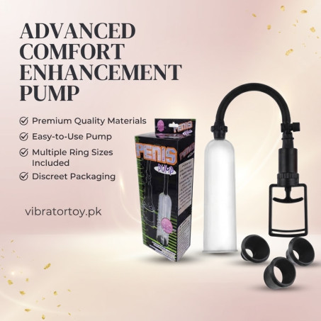 Manual Penis Vacuum Pump In Pakistan – Enlargement Pump with 3 Silicone Sleeves & Release Valve