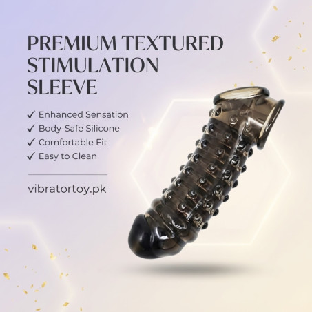 Black Color Dotted Pines Sleeve Condom In Pakistan