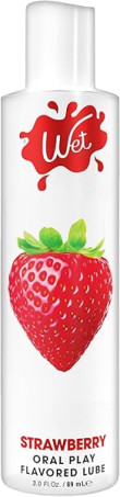 Wet Sexy Strawberry Premium Flavored Edible Lube for Men, Women and Couples | Long-Lasting, Condom Safe, Sugar Free, 3 fl oz