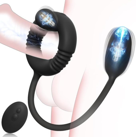 Vibrating Cock Ring with Prostate Massager Anal Vibrator