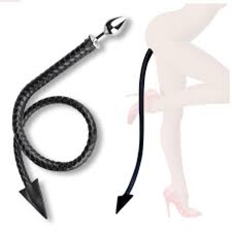 Anal Plug with 108cm Devil Tail 3.5cm Stainless Steel Butt Plug