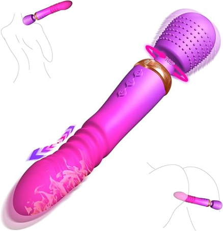 Thrusting G Spot Wand Vibrator with Heating