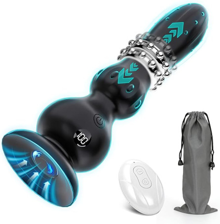 Anal Vibrator Butt Plug with 10 Thrusting Sliding Vibrating 