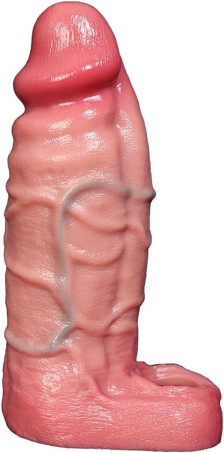 Large Realistic Liquid Silicone Penis Extender and Girth Sleeve