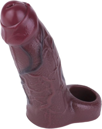Realistic Uncut Liquid Silicone Penis Extender and Girth Sleeve