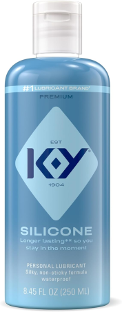 K-Y Silicone Lube, Premium Personal Lubricant, Silicone-Based Formula, Safe to Use with Condoms, for Men, Women and Couples, 8.45 Fl Oz